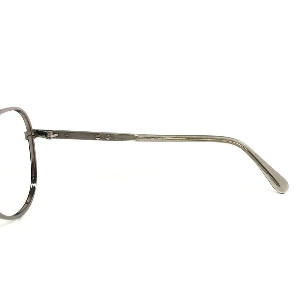 Vintage Hudson Safety Eyeglasses Frames Z87 Gunmetal Silver Aviator 54-15-140